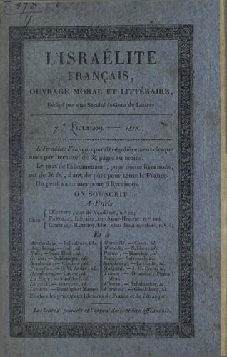 L’Israélite Français (1818 Vol.2 N°7)